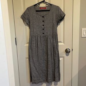 Pyne&Smith gingham linen dress XS